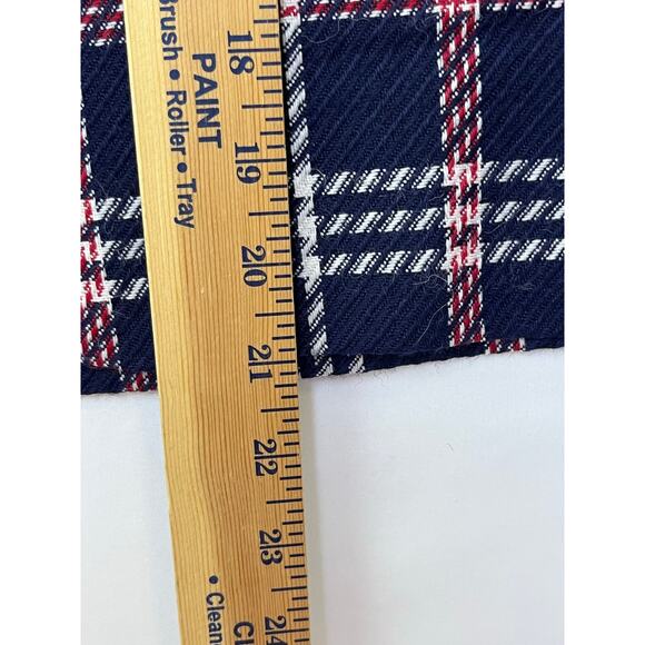NWT Brooks Brothers Women’s 8 Red Blue Plaid Wool Mini A-Line Skirt Red - Picture 7 of 7